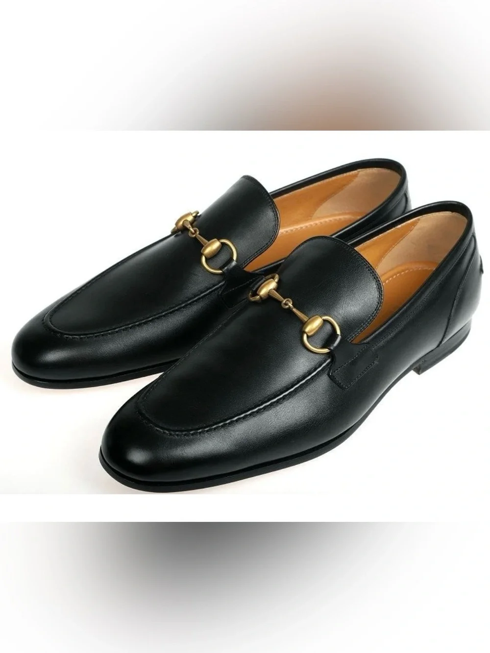 NEW GUCCI MEN'S BLACK LEATHER HORSEBIT 